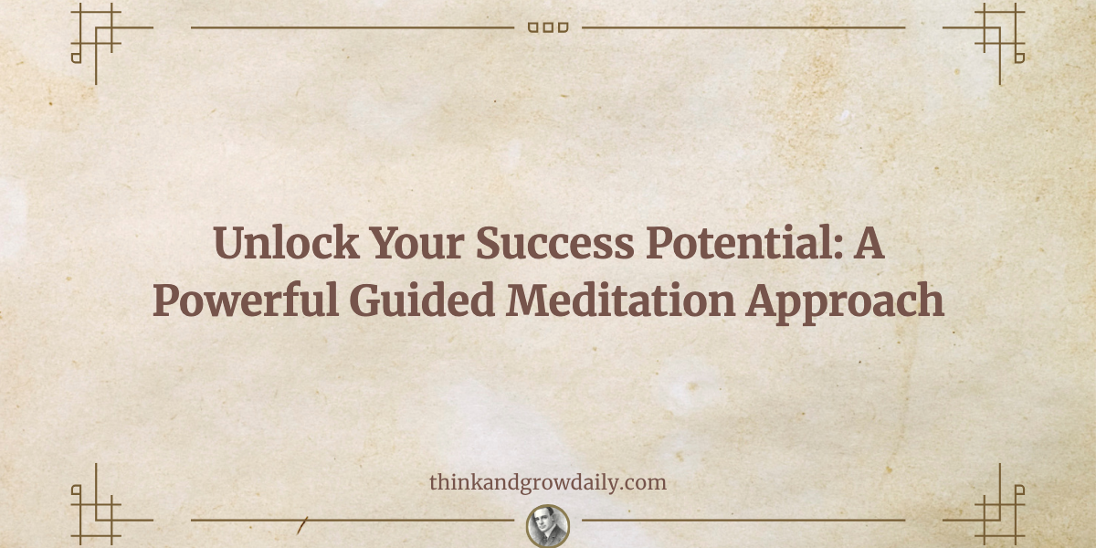 Unlock Your Success Potential: A Powerful Guided Meditation Approach ...
